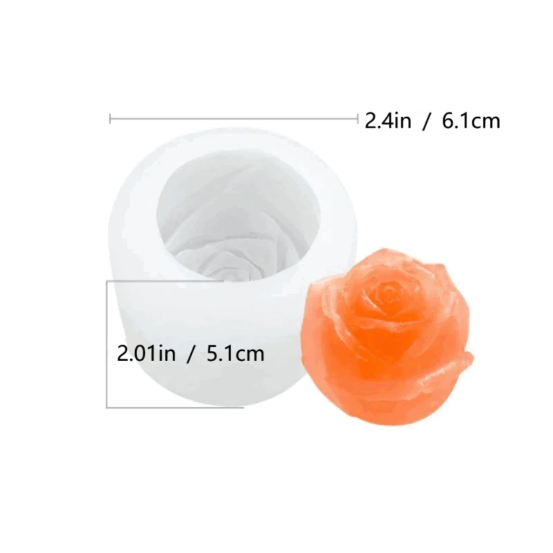3D Silicone Rose Shape Ice Cube Mold -  - #tag1#