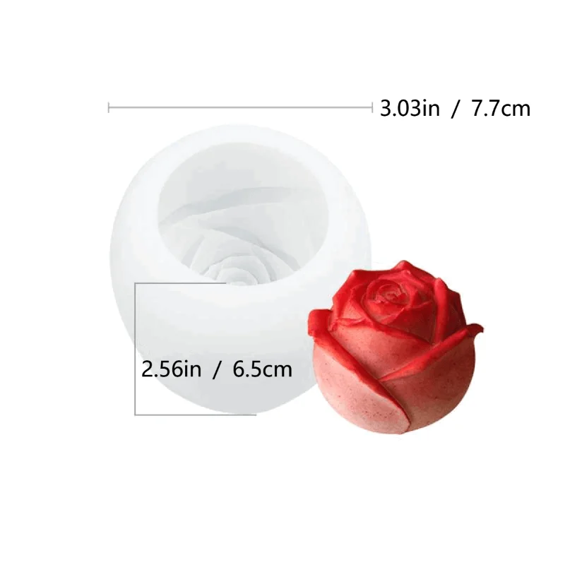 3D Silicone Rose Shape Ice Cube Mold -  - #tag1#
