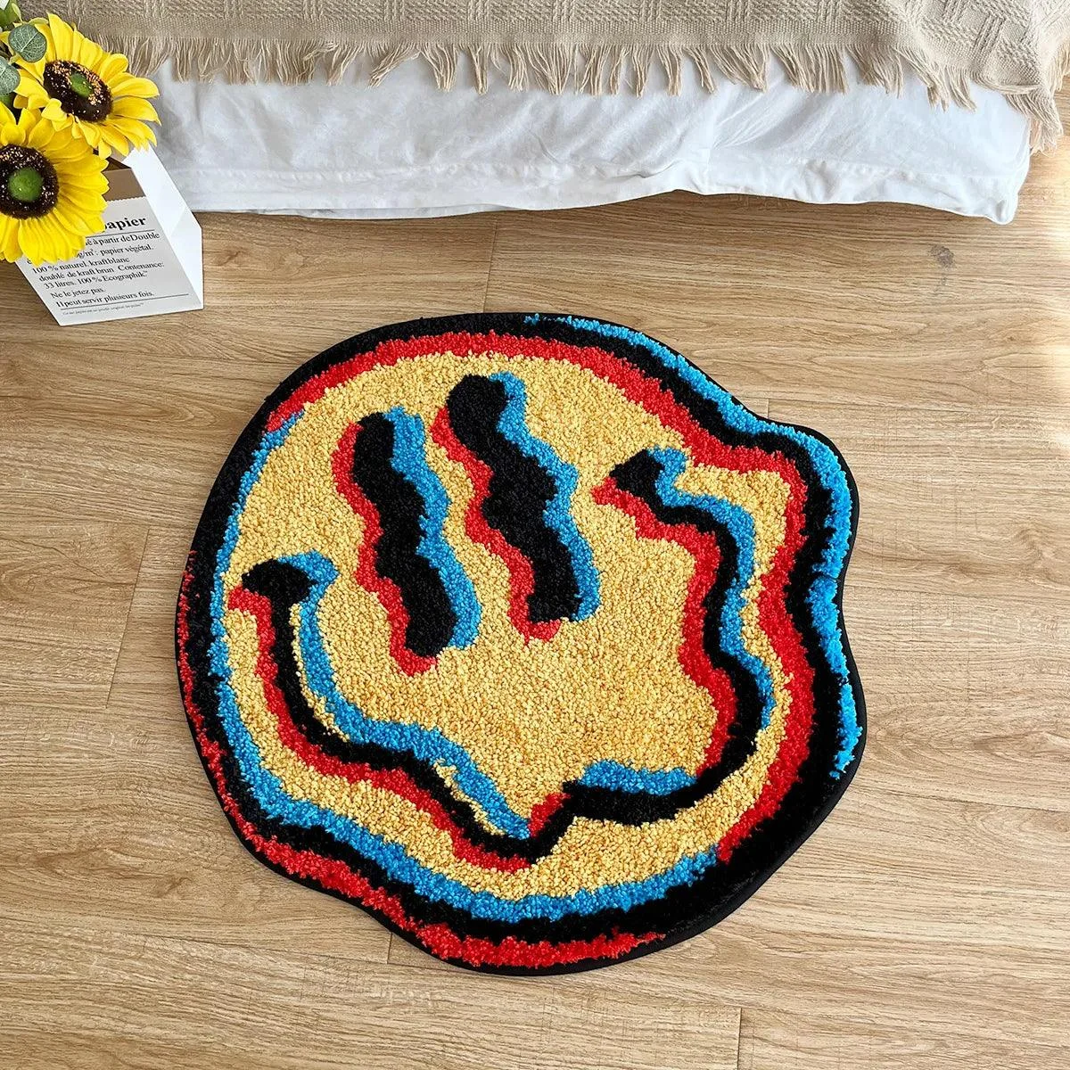 3D Smiling Face Hand-Crafted Rug -