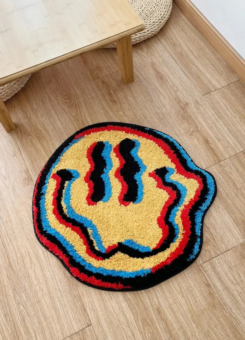 3D Smiling Face Hand Crafted Rug