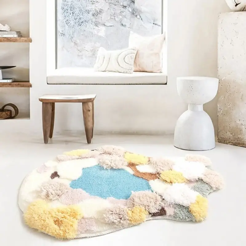 3D Winter Lake Tundra Hand Crafted Rug