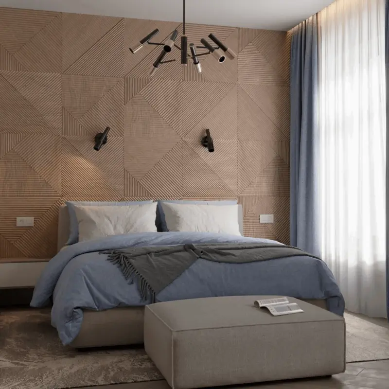 3D Wood Wall Panels Set of 4