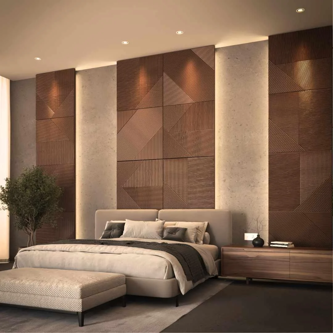 3D Wood Wall Panels - Set of 4 -