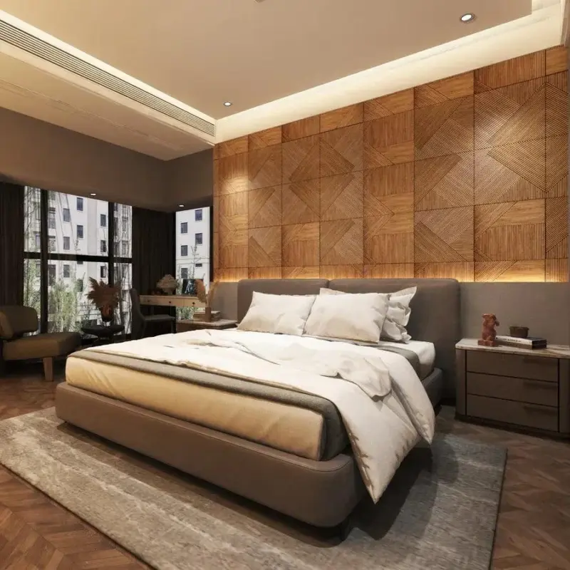 3D Wood Wall Panels Set of 4