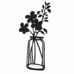 3PC Flat Metal Vase Wall Decor tag1