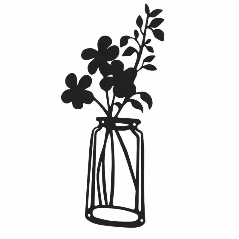 3PC Flat Metal Vase Wall Decor tag1