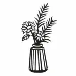 3PC Flat Metal Vase Wall Decor tag1