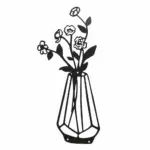 3PC Flat Metal Vase Wall Decor tag1