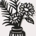3PC Flat Metal Vase Wall Decor tag1