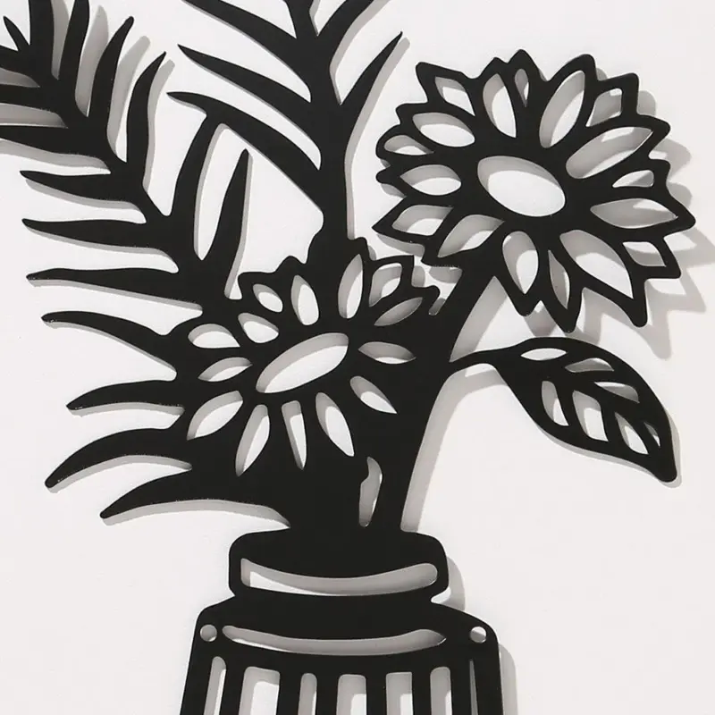 3PC Flat Metal Vase Wall Decor tag1