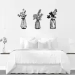 3PC Flat Metal Vase Wall Decor tag1