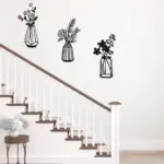 3PC Flat Metal Vase Wall Decor tag1