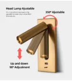 3W Rotating Bedroom Modern Wall Light Sofrey Selects tag1