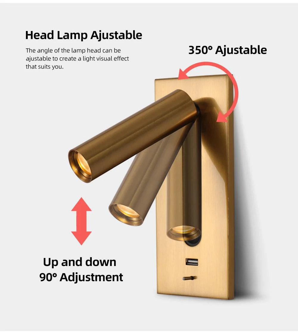3W Rotating Bedroom Modern Wall Light - Sofrey Selects -  - #tag1#