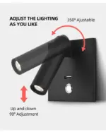 3W Rotating Bedroom Modern Wall Light Sofrey Selects tag1
