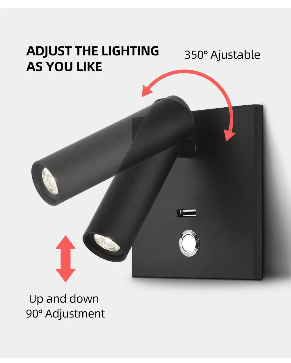 3W Rotating Bedroom Modern Wall Light - Sofrey Selects -  - #tag1#