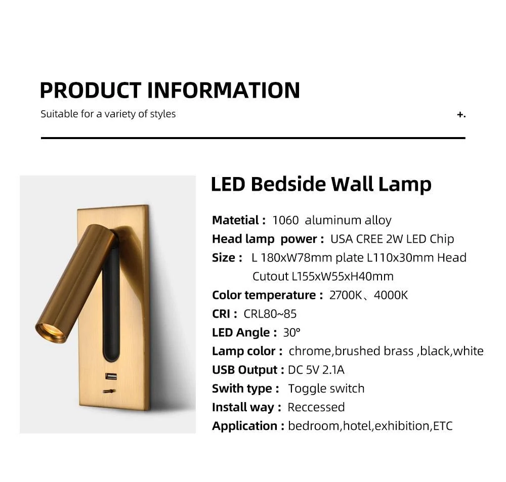3W Rotating Bedroom Modern Wall Light - Sofrey Selects -  - #tag1#