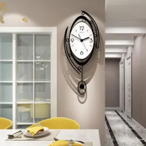 Vinyl Clock - Stylish wall clock made of black vinyl records
