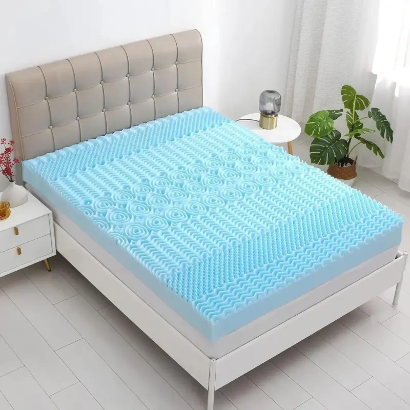 3 Inch Memory Foam Mattress Topper Queen 7 Zone Egg Crate Mattress Topper Queen for Back Pain tag1