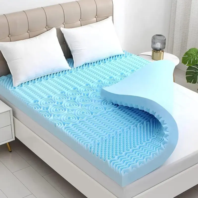 3 Inch Memory Foam Mattress Topper Queen 7 Zone Egg Crate Mattress Topper Queen for Back Pain tag1