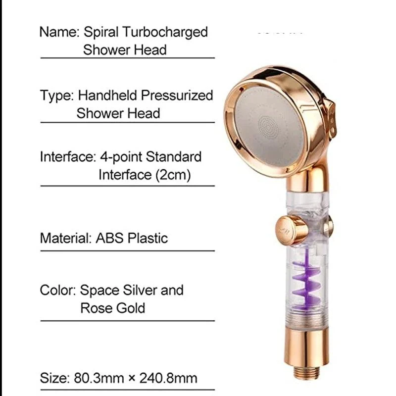 3 Mode Adjustable Turbocharged Shower Head -  - #tag1#