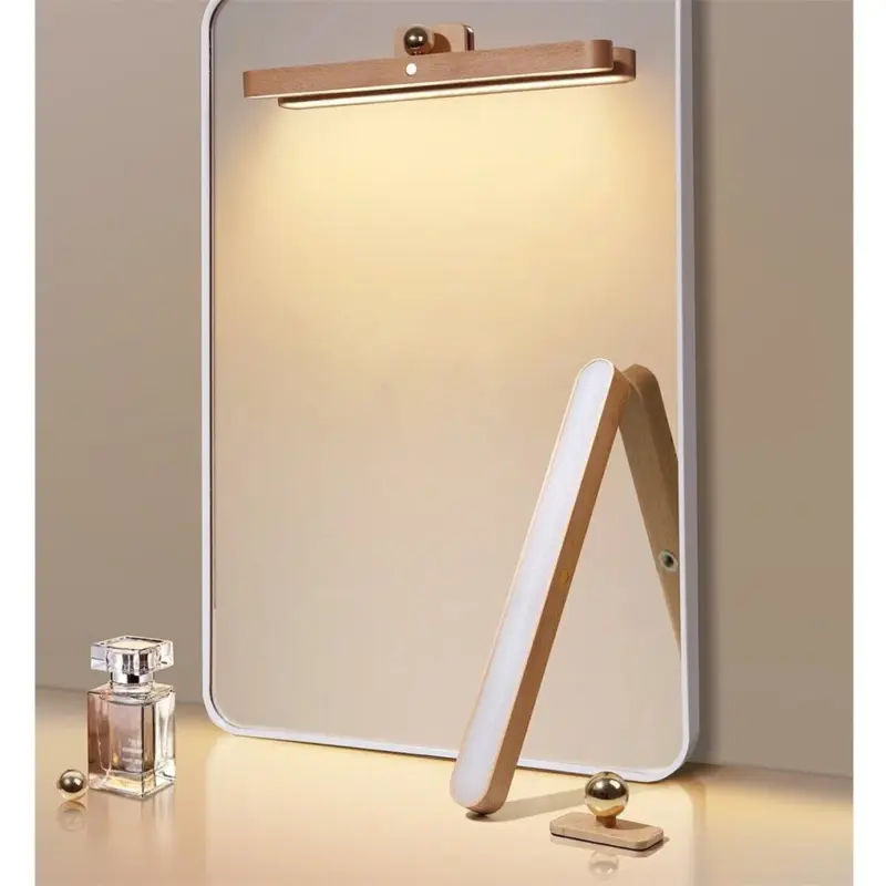 3 Modes Portable Cordless Touch Wood Light Bar