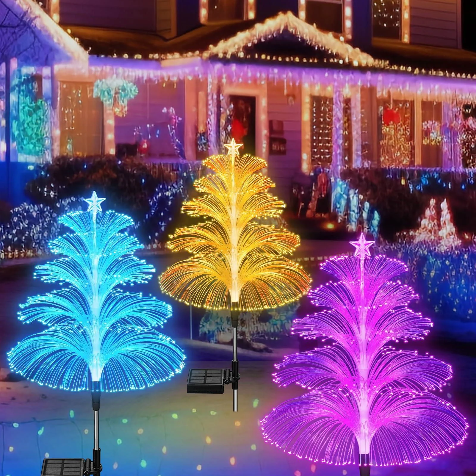 3 Pack Solar Jellyfish Lamps with Five Layers -  - #tag1#