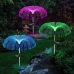 3 Packs Solar Fiber Optic Lights with Jellyfish Shaped Design for Garden tag1