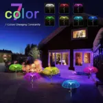 3 Packs Solar Fiber Optic Lights with Jellyfish Shaped Design for Garden tag1