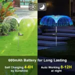 3 Packs Solar Fiber Optic Lights with Jellyfish Shaped Design for Garden tag1
