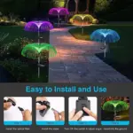 3 Packs Solar Fiber Optic Lights with Jellyfish Shaped Design for Garden tag1