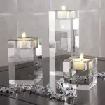 3 Piece Cube Crystal Candle Holder tag1