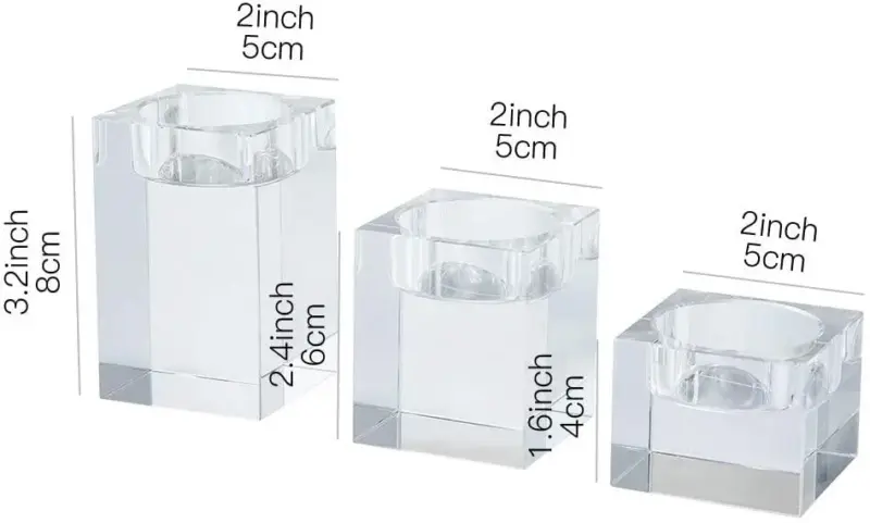 3 Piece Cube Crystal Candle Holder tag1