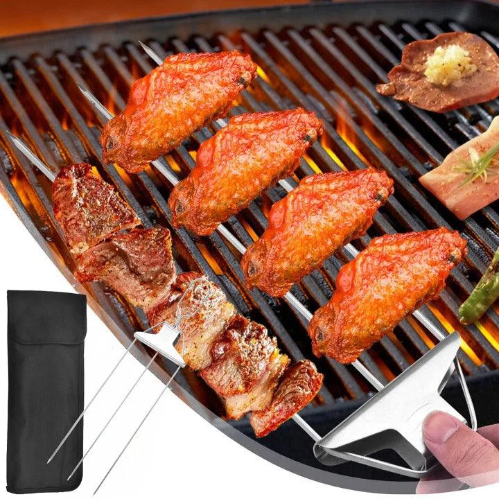 3 Way Grilling Skewers, Stainless Steel Skewers for BBQ -  - #tag1#