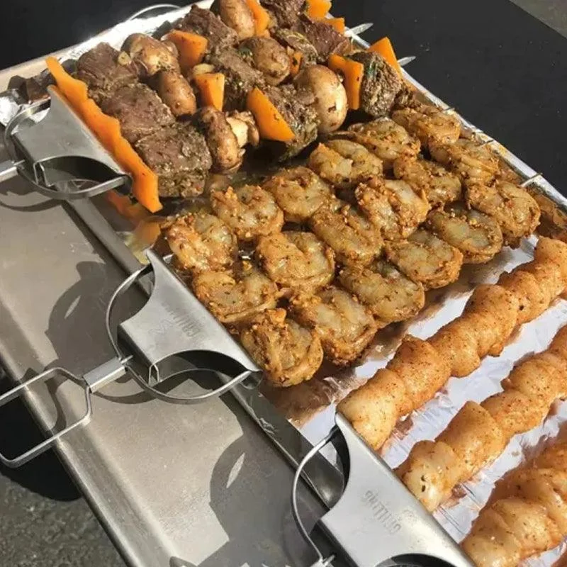 3 Way Grilling Skewers, Stainless Steel Skewers for BBQ -  - #tag1#