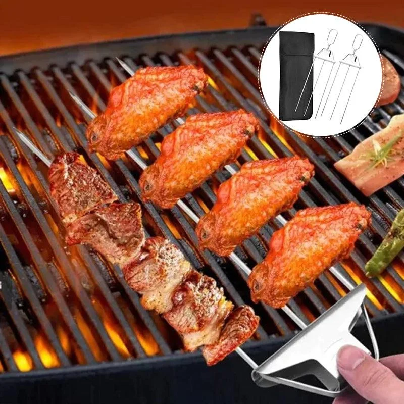 3 Way Grilling Skewers, Stainless Steel Skewers for BBQ -  - #tag1#