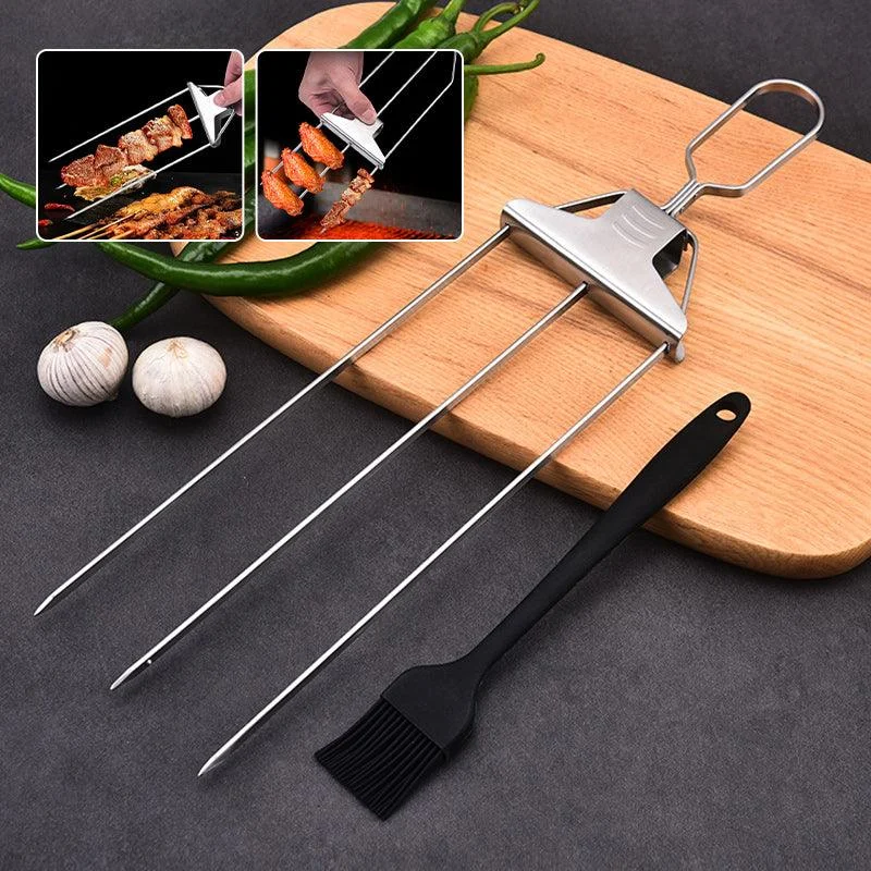 3 Way Grilling Skewers, Stainless Steel Skewers for BBQ -  - #tag1#