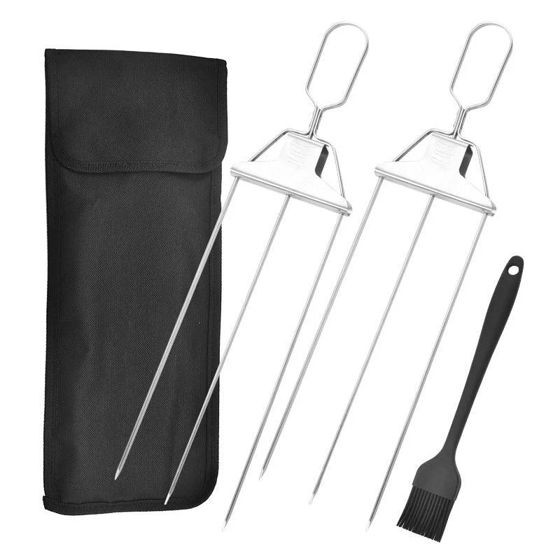 3 Way Grilling Skewers, Stainless Steel Skewers for BBQ -  - #tag1#