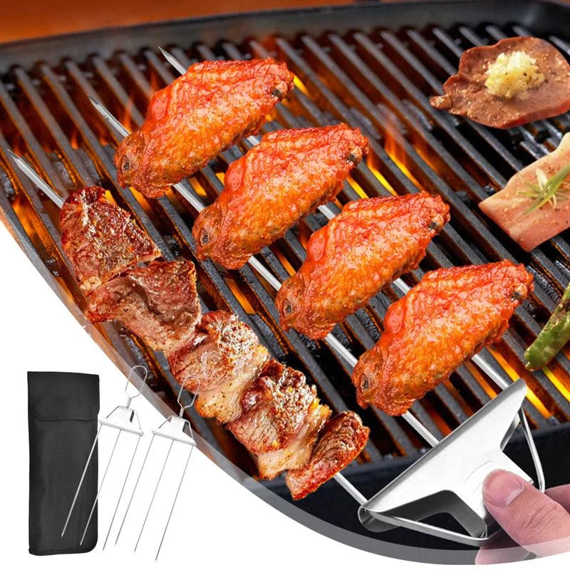 3 Way Grilling Skewers, Stainless Steel Skewers for BBQ -  - #tag1#
