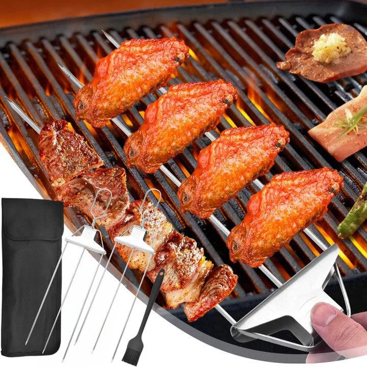 3 Way Grilling Skewers, Stainless Steel Skewers for BBQ -  - #tag1#