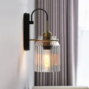 Homeko Glass Shade Funnel Wall Lamps For Living Room