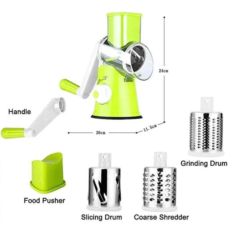 3 in 1 Rotary Cheese Grater Vegetable Slicer -  - #tag1#