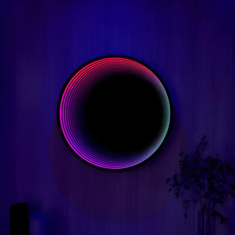 3d-circle-infinity-mirror-light-tischlampe-iron-glass-acryl-rgb-light-xlumina 3d circle infinity mirror light tischlampe iron glass acryl rgb light xlumina