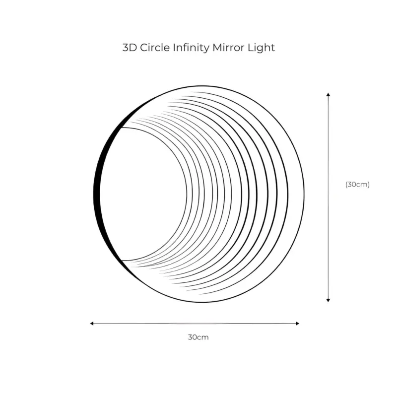 3d circle infinity mirror light tischlampe iron glass acryl rgb light xlumina12