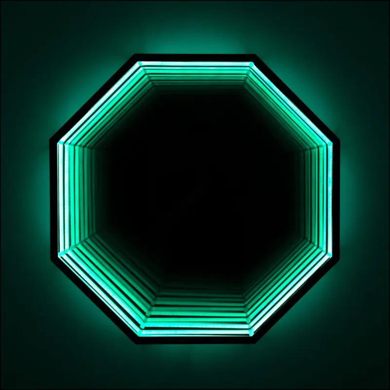 3d infinity mirror light wandleuchte led spiegel xlumina10