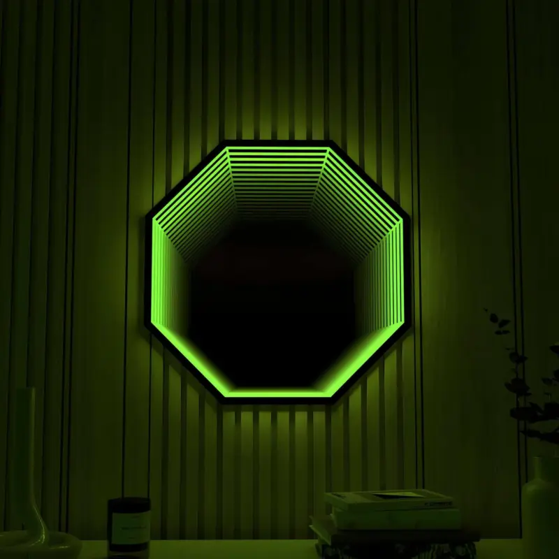 3d infinity mirror light wandleuchte led spiegel xlumina15