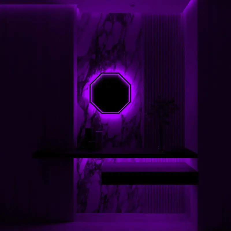 3d infinity mirror light wandleuchte led spiegel xlumina17