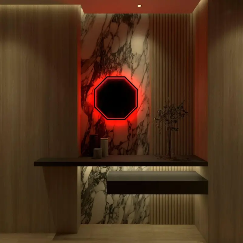 3d infinity mirror light wandleuchte led spiegel xlumina19