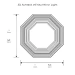 3d infinity mirror light wandleuchte led spiegel xlumina20