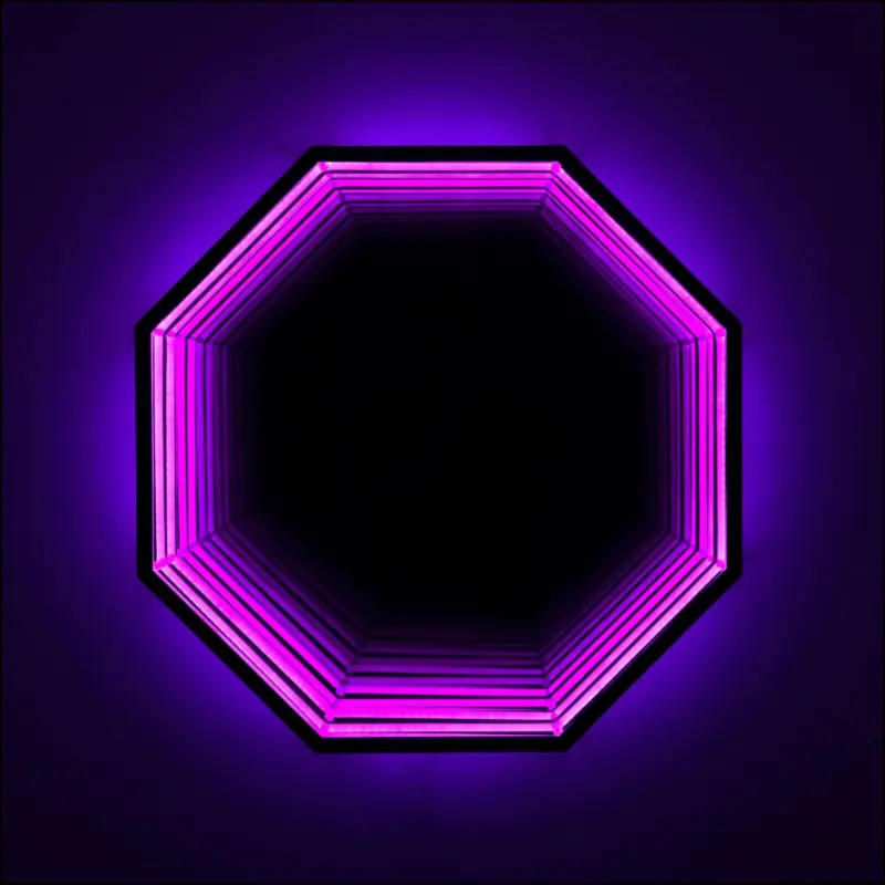 3d infinity mirror light wandleuchte led spiegel xlumina6